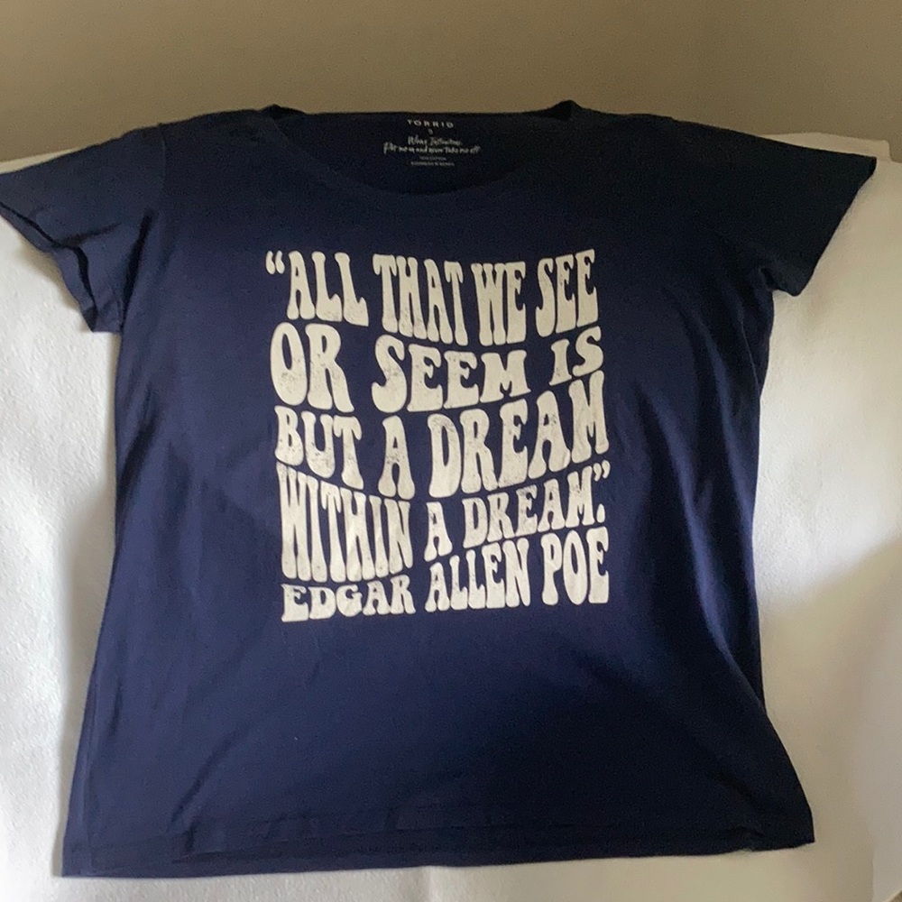 Torrid Scoop Neck  navy Graphic T size 0 (12)